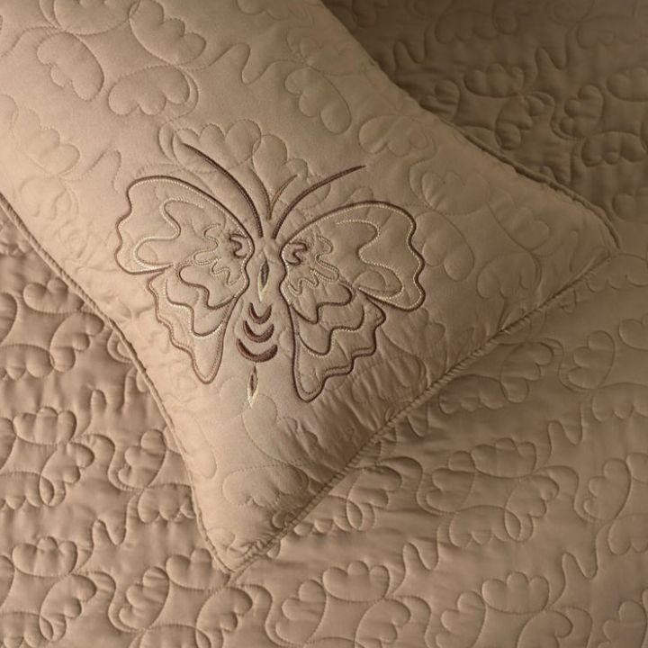 Queen Art Embroidery Bedcover Set of 3 - The Gharnish - A Unit of Satkala Creations