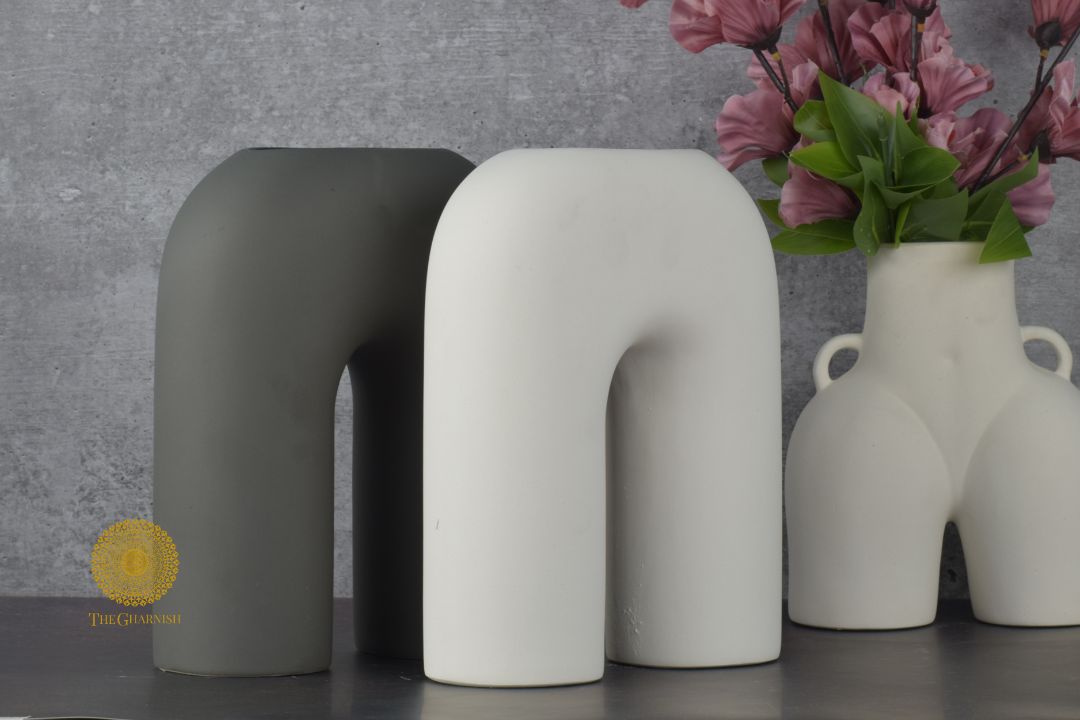 U Shape Contemporary Boho Vase - The Gharnish - A Unit of Satkala Creations