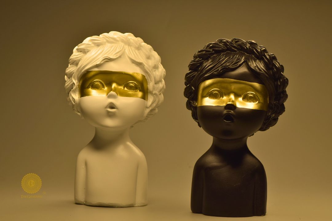 Golden Eye Baby Sclupture | Uniquely Crafted Table Top Decorative Showpiece ( 5x8 Inches) - The Gharnish - A Unit of Satkala Creations