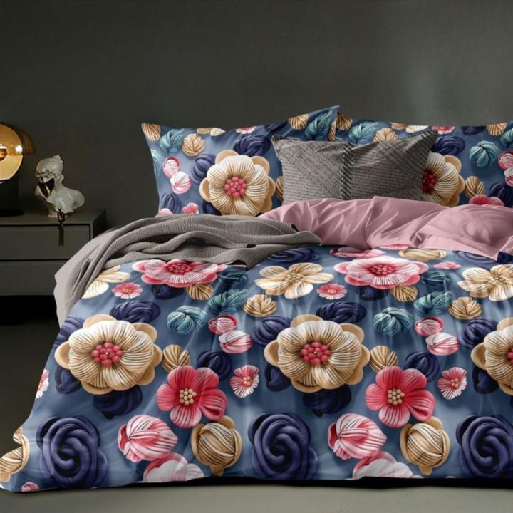 Super King Size 7D Digital Prints Bedsheet Set - The Gharnish - A Unit of Satkala Creations
