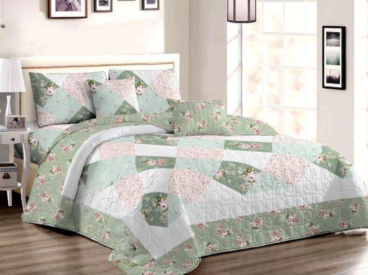 Beyond Dream – Premium Double Bed Quilted Bedcover Set (3-Piece) | Real Patchwork - The Gharnish - A Unit of Satkala Creations