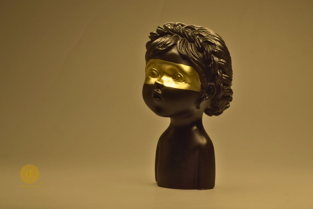 Golden Eye Baby Sclupture | Uniquely Crafted Table Top Decorative Showpiece ( 5x8 Inches) - The Gharnish - A Unit of Satkala Creations