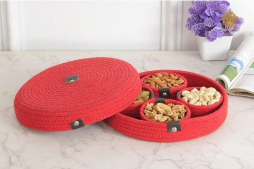 Cotton Rope Dry Fruit Tray Set - The Gharnish - A Unit of Satkala Creations