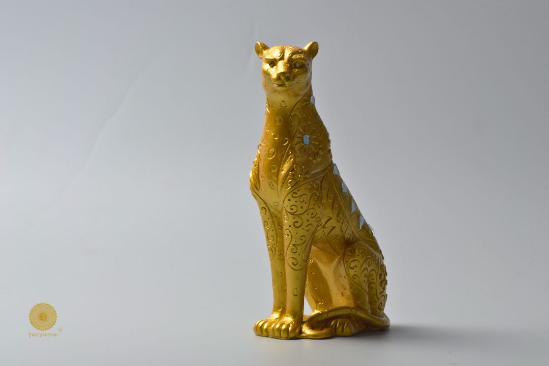 Golden Leopard Figurine - The Gharnish - A Unit of Satkala Creations