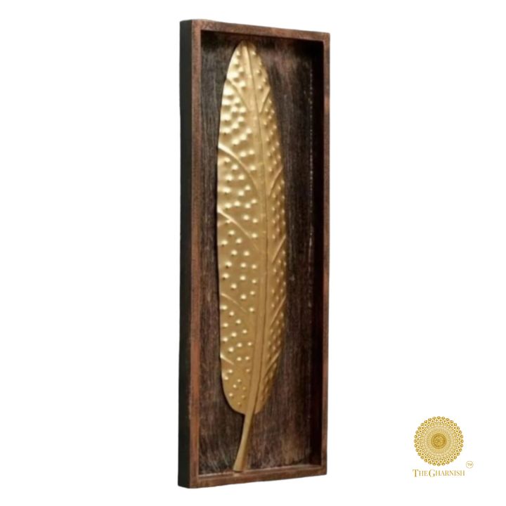 Hale Leaf Wooden Frame Wall Art (8x20 Inches) - The Gharnish - A Unit of Satkala Creations