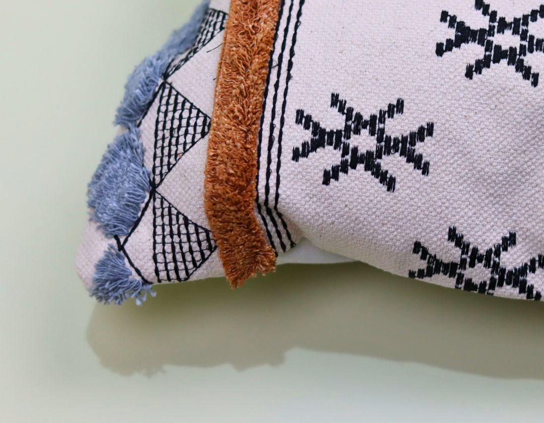 Boho Decorative & Designer Cushion Cover Set of 2 – Premium Cotton Embroidered Pillow Covers for Home Décor - The Gharnish - A Unit of Satkala Creations