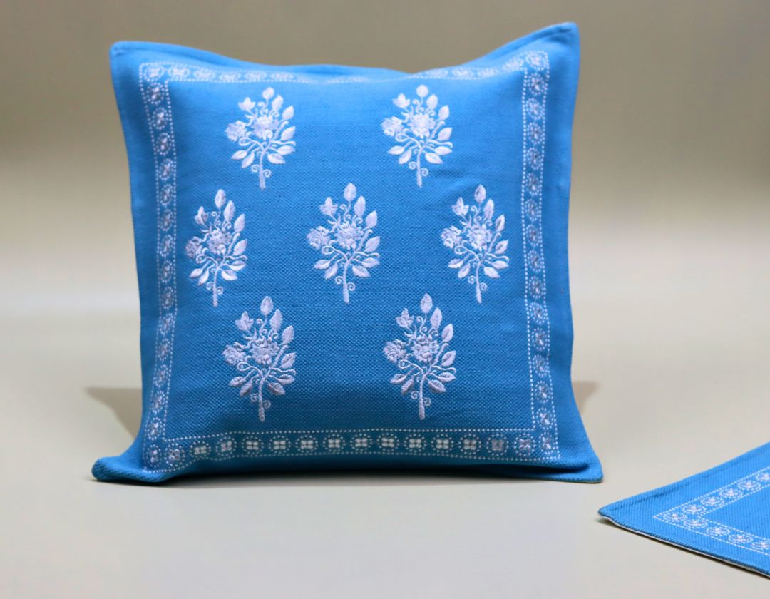 Pure Cotton Embroidered Cushion Covers – Elegance in Every Stitch - The Gharnish - A Unit of Satkala Creations