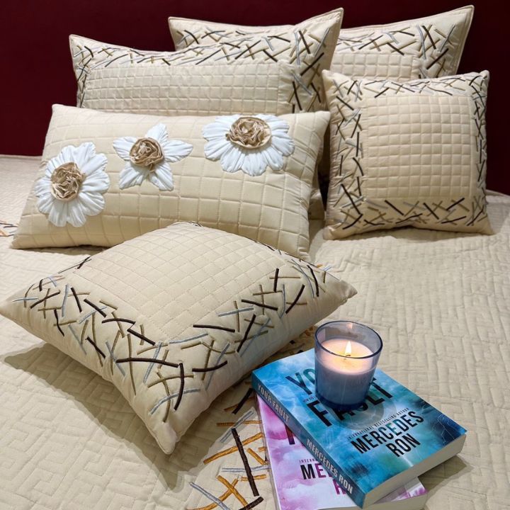 King Size 6 Pcs Quilted Bedcovers Set - The Gharnish - A Unit of Satkala Creations
