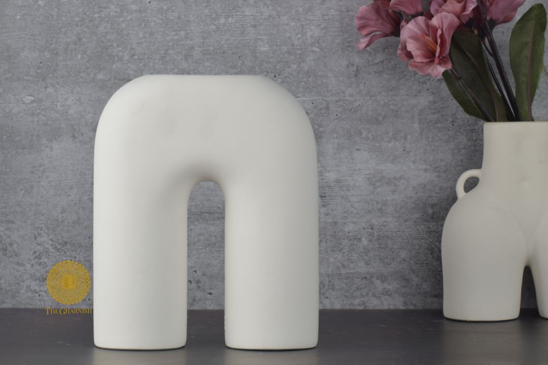U Shape Contemporary Boho Vase - The Gharnish - A Unit of Satkala Creations