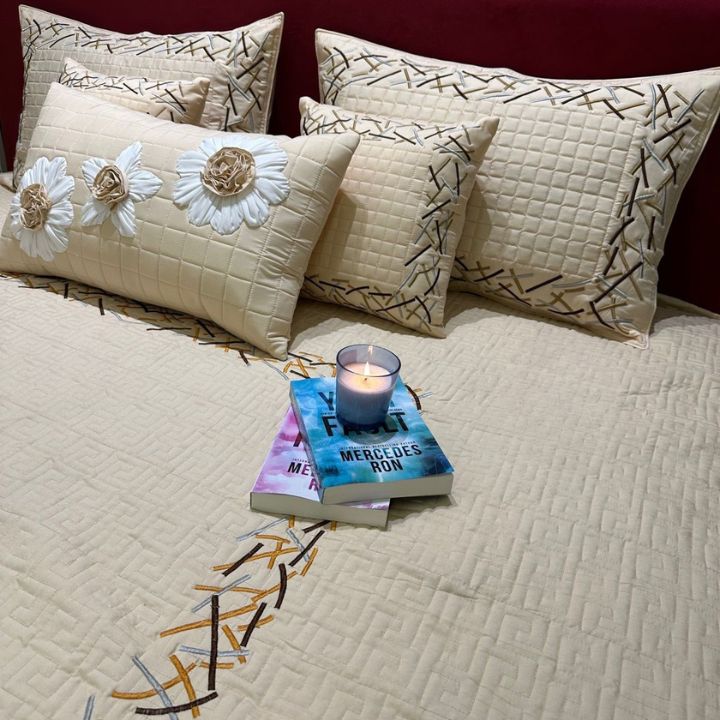 King Size 6 Pcs Quilted Bedcovers Set - The Gharnish - A Unit of Satkala Creations