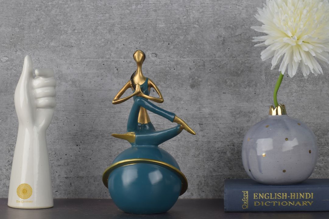 Yoga Pose Sea Green - Set of 2 - The Gharnish - A Unit of Satkala Creations