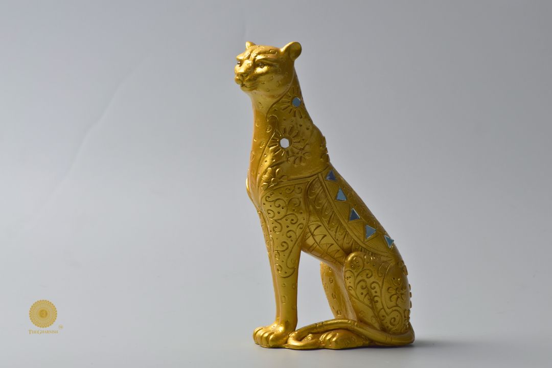 Golden Leopard Figurine - The Gharnish - A Unit of Satkala Creations
