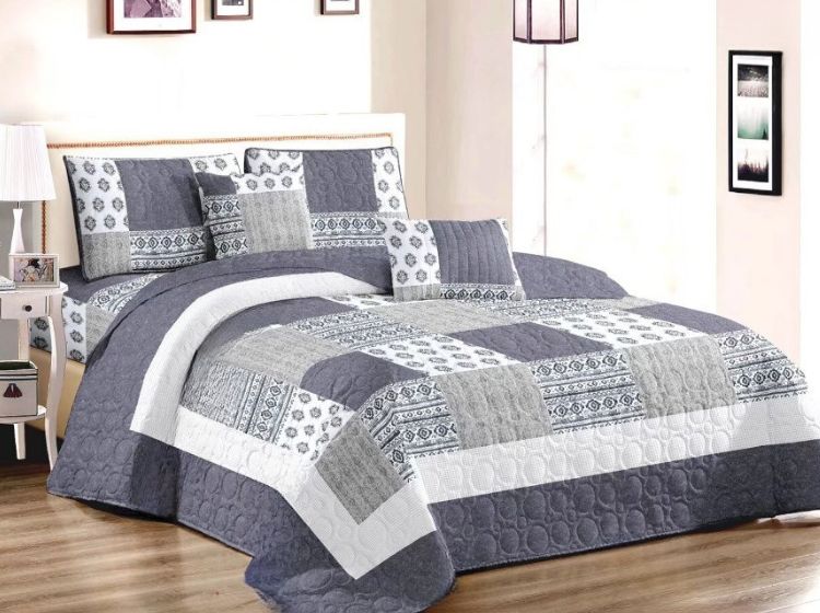 Beyond Dream – Premium Double Bed Quilted Bedcover Set (3-Piece) | Real Patchwork - The Gharnish - A Unit of Satkala Creations