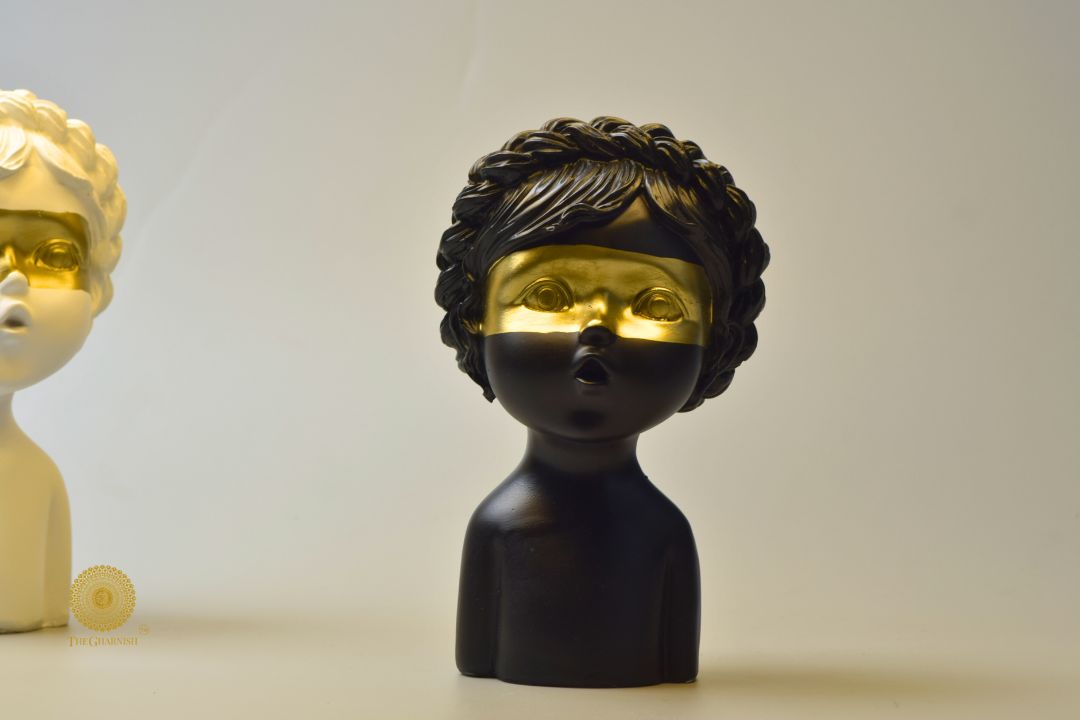 Golden Eye Baby Sclupture | Uniquely Crafted Table Top Decorative Showpiece ( 5x8 Inches) - The Gharnish - A Unit of Satkala Creations