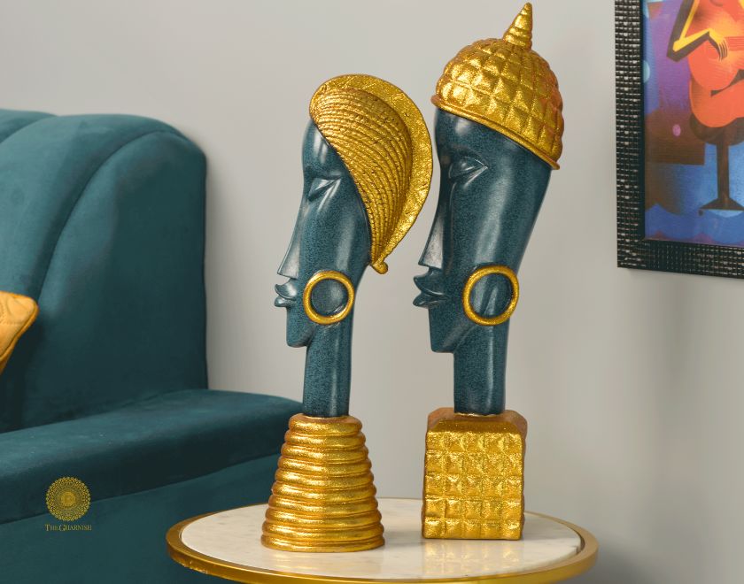 Decorative African Totem Statue (4x17 Inches) Each Approx - The Gharnish - A Unit of Satkala Creations