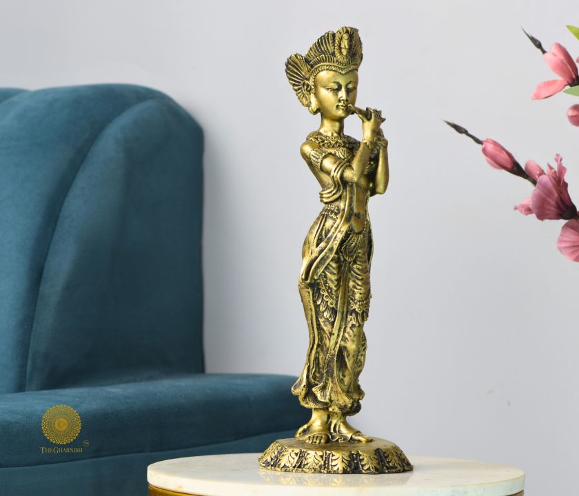 Antique Flute Lady Figurine - The Gharnish - A Unit of Satkala Creations