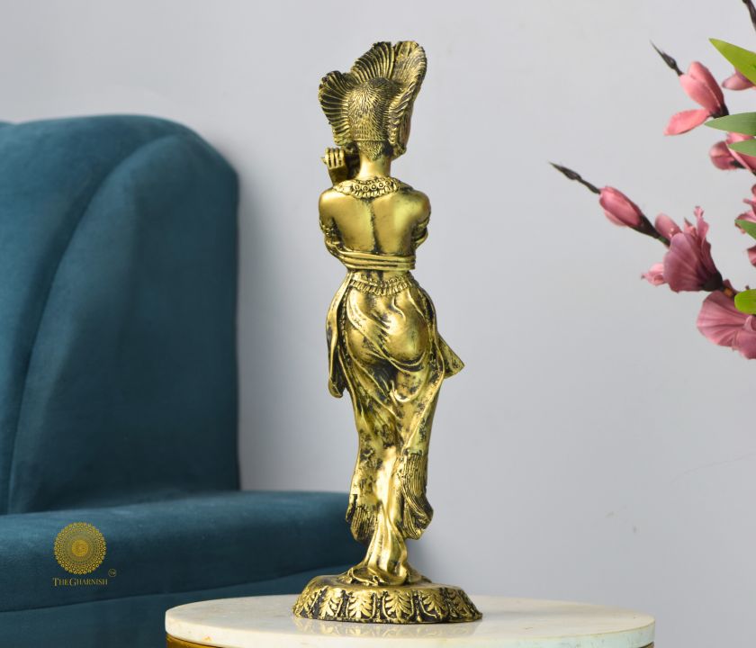 Antique Flute Lady Figurine - The Gharnish - A Unit of Satkala Creations