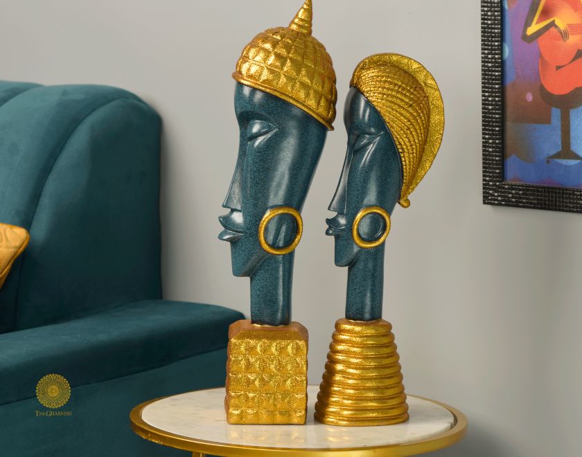 Decorative African Totem Statue (4x17 Inches) Each Approx - The Gharnish - A Unit of Satkala Creations