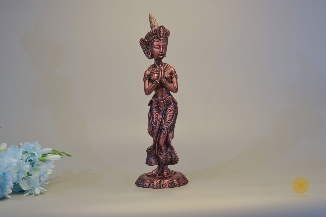 Namaste Pose Women Statue - The Gharnish - A Unit of Satkala Creations