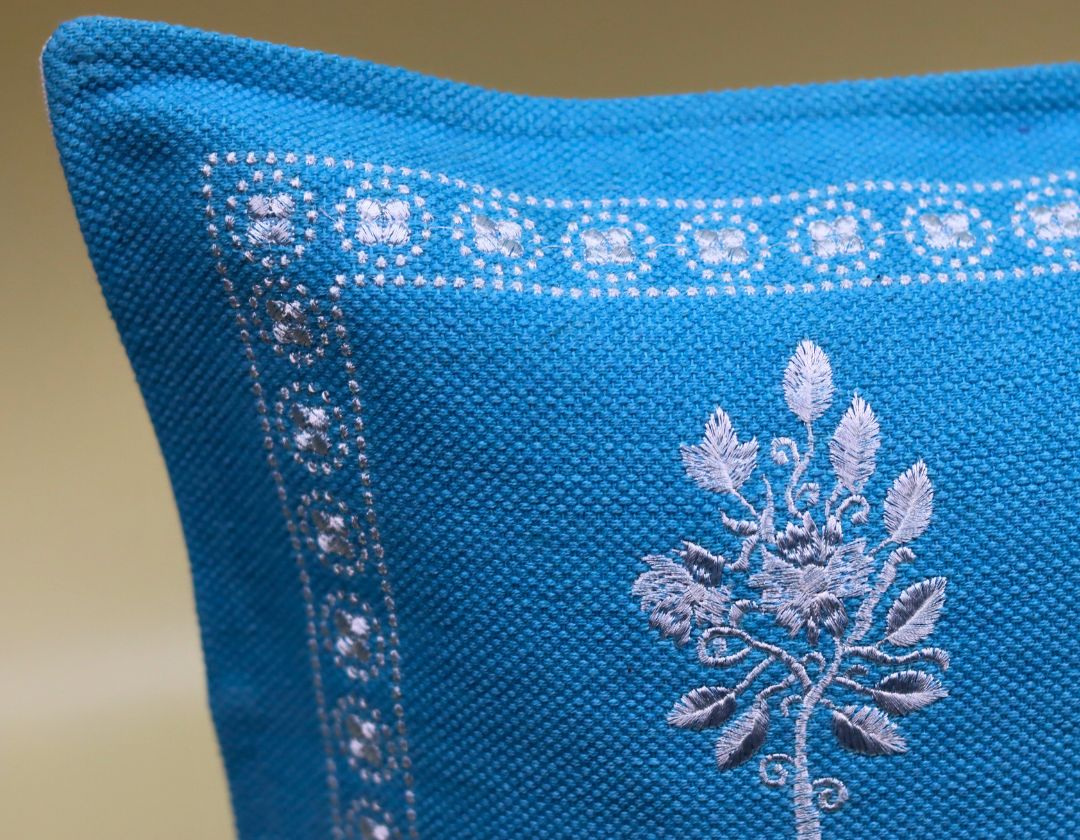 Pure Cotton Embroidered Cushion Covers – Elegance in Every Stitch - The Gharnish - A Unit of Satkala Creations
