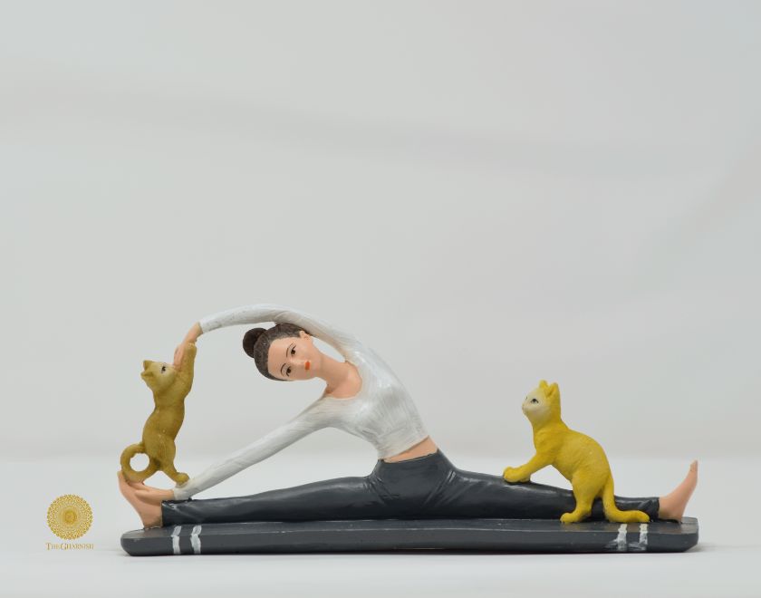 Cat Yoga Showpiece - The Gharnish - A Unit of Satkala Creations