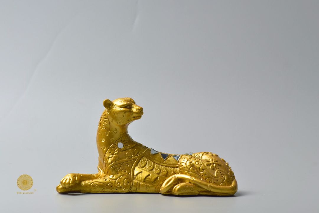 Golden Leopard Figurine - The Gharnish - A Unit of Satkala Creations