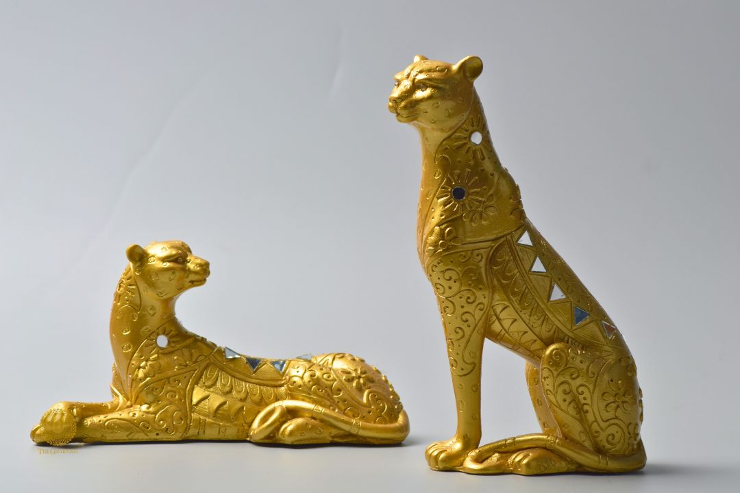 Golden Leopard Figurine - The Gharnish - A Unit of Satkala Creations