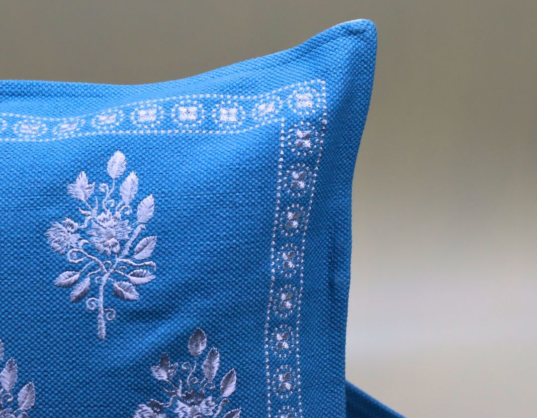Pure Cotton Embroidered Cushion Covers – Elegance in Every Stitch - The Gharnish - A Unit of Satkala Creations