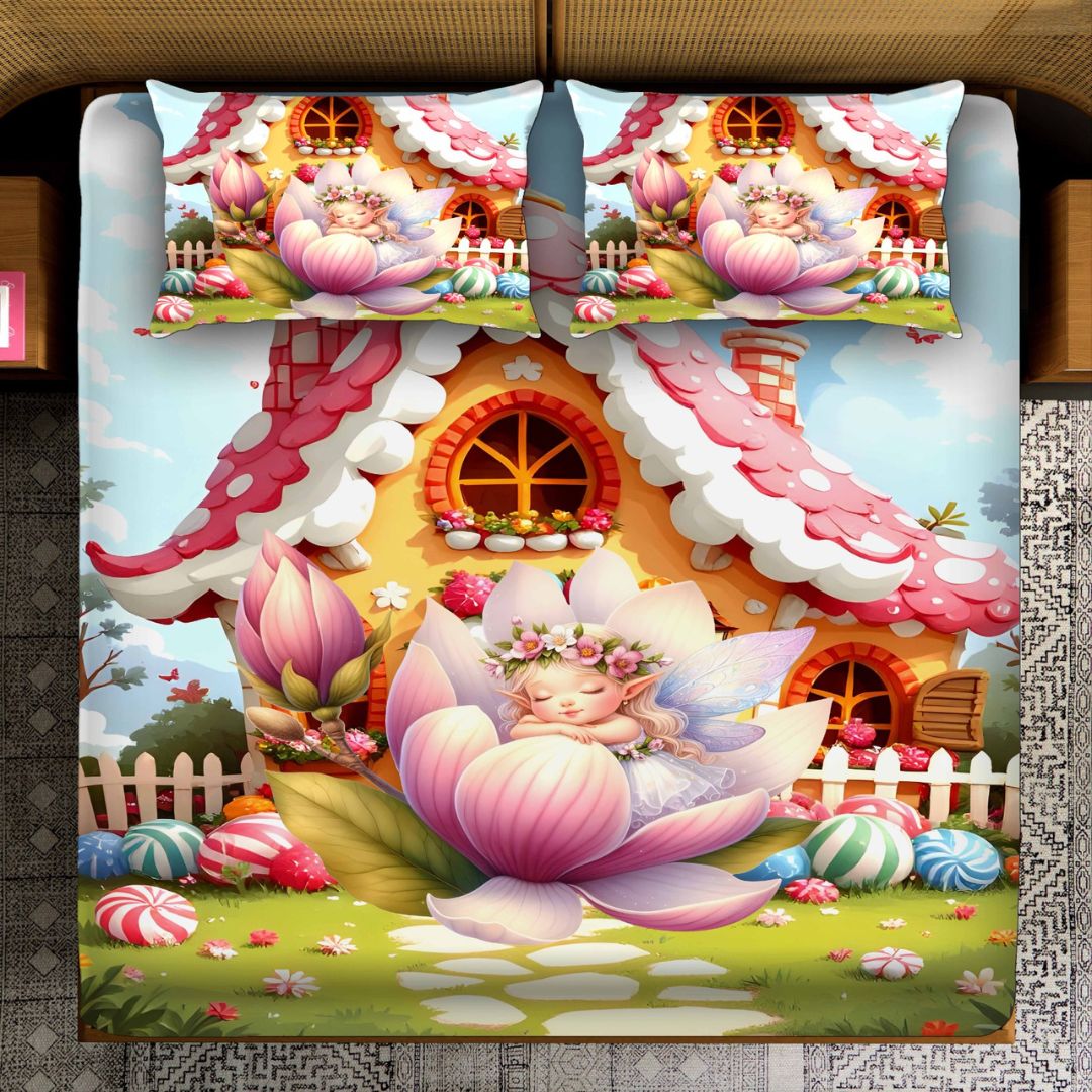 Labubu Doll 7D Print Bedsheet for Kids - The Gharnish - A Unit of Satkala Creations