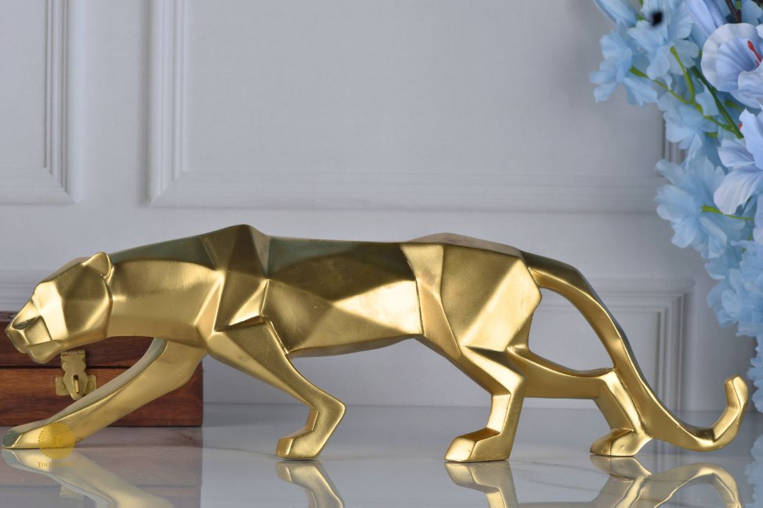 Surreal Panther Figurine - Golden - The Gharnish - A Unit of Satkala Creations