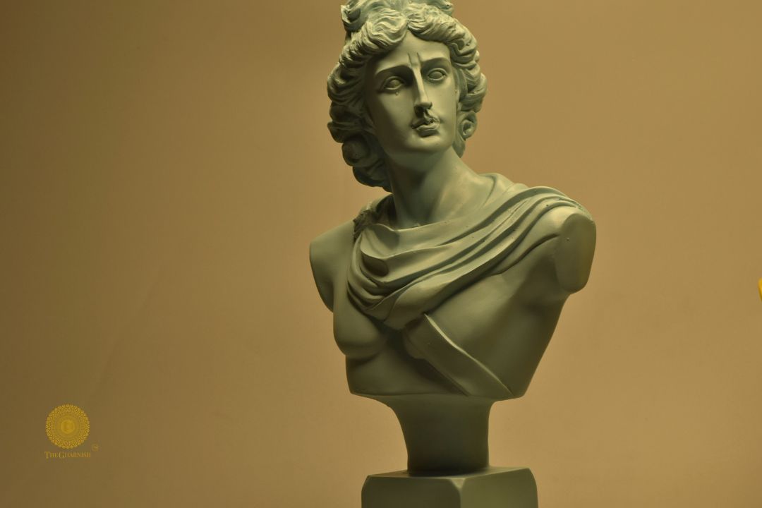 Greek God Figurine / Roman face (7x14 Inches) - The Gharnish - A Unit of Satkala Creations