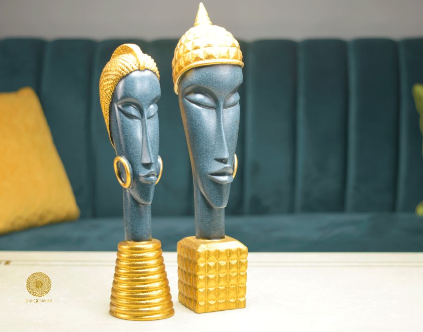 Decorative African Totem Statue (4x17 Inches) Each Approx - The Gharnish - A Unit of Satkala Creations