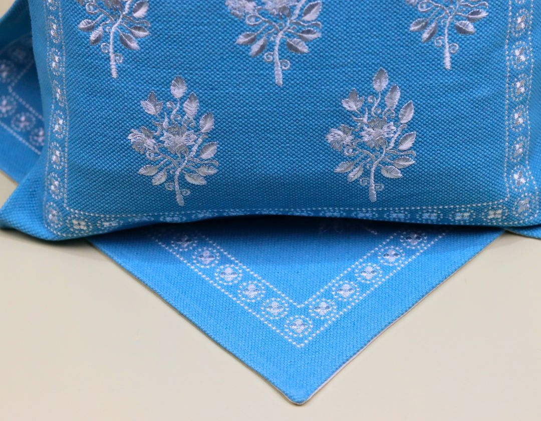 Pure Cotton Embroidered Cushion Covers – Elegance in Every Stitch - The Gharnish - A Unit of Satkala Creations