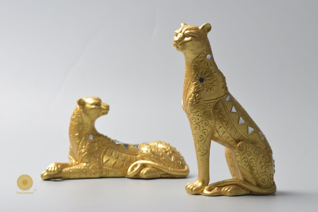 Golden Leopard Figurine - The Gharnish - A Unit of Satkala Creations
