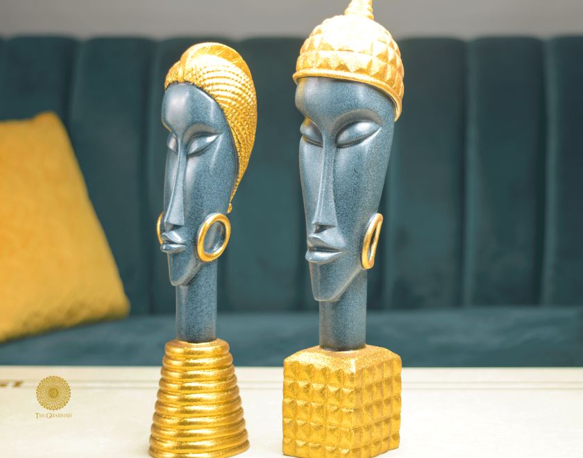 Decorative African Totem Statue (4x17 Inches) Each Approx - The Gharnish - A Unit of Satkala Creations