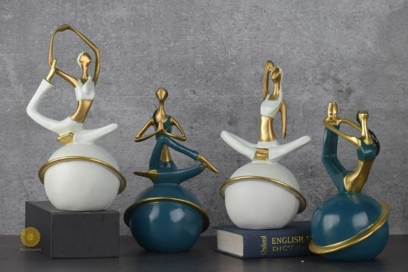 Yoga Pose Figurine - Set of 4 - The Gharnish - A Unit of Satkala Creations