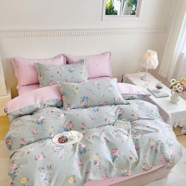 Romeo and Juliet penited pure cotton Ac Dohar Set of 4 pieces - The Gharnish - A Unit of Satkala Creations