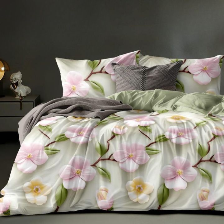 Super King Size 7D Digital Prints Bedsheet Set - The Gharnish - A Unit of Satkala Creations
