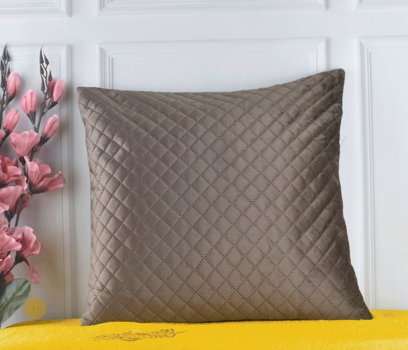 Satin Harlequin Quilted Cushion Cover Set of 2 - The Gharnish - A Unit of Satkala Creations