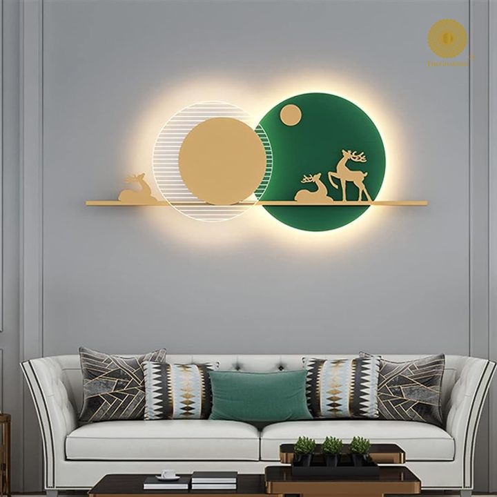 Sparkling Sun Deer Wall Art (48x25 Inches approx) - The Gharnish - A Unit of Satkala Creations