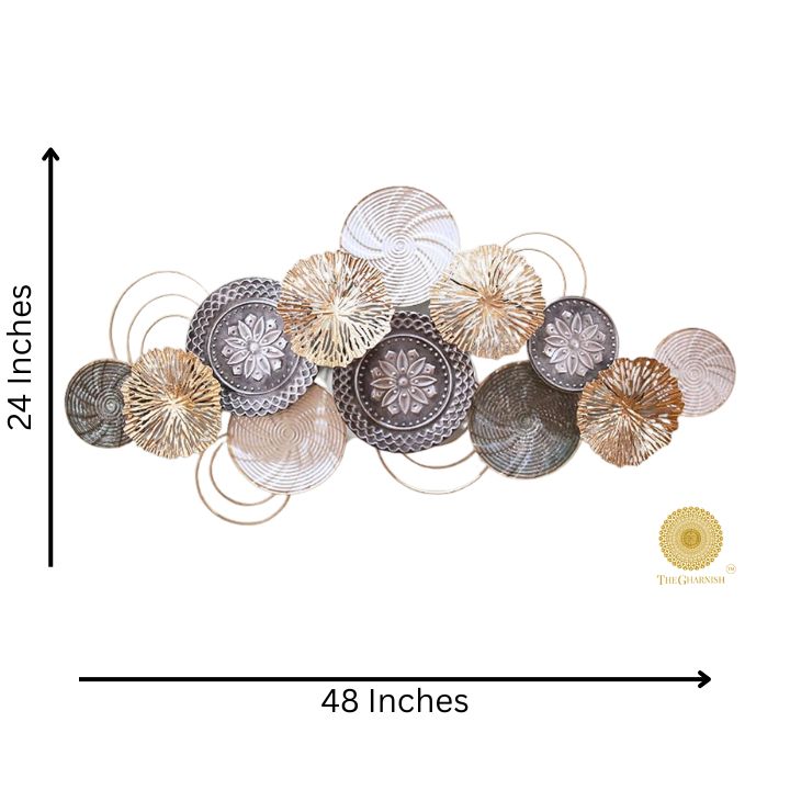 Modern Multicolor Metallic Plates Wall Art - The Gharnish - A Unit of Satkala Creations