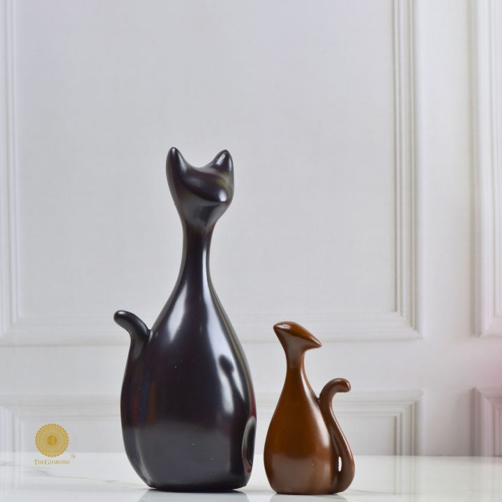 Cat Family Figurine Table Top Decor - The Gharnish - A Unit of Satkala Creations