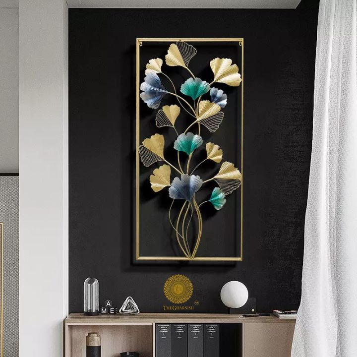 Equisite Metallic Vertical Leaf Frame (24x48 Inches) - The Gharnish - A Unit of Satkala Creations