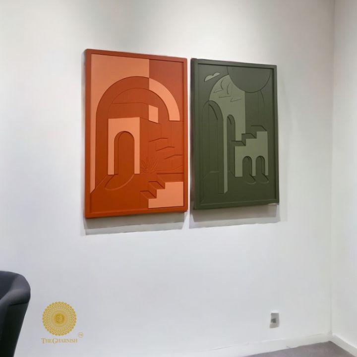 Set of 2 Wooden OG Art Piece (24x36 Inches Each ) - The Gharnish - A Unit of Satkala Creations