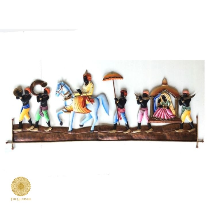 Metallic Wall Hanging Dulhan Doli ( 30 x 15 Inches ) - The Gharnish - A Unit of Satkala Creations