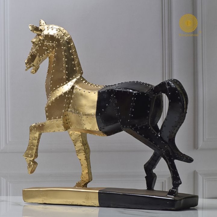 Stallion Nailed Horse Resin Statue - The Gharnish - A Unit of Satkala Creations