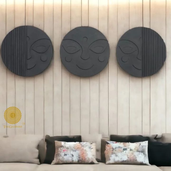 Unique Design Wooden Artpiece Set of 3 - The Gharnish - A Unit of Satkala Creations