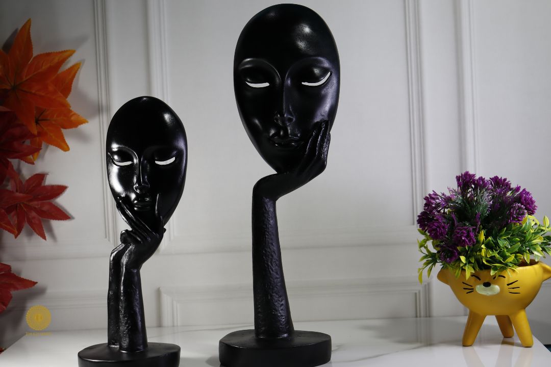 Thinking Women Faces Figurine - The Gharnish - A Unit of Satkala Creations