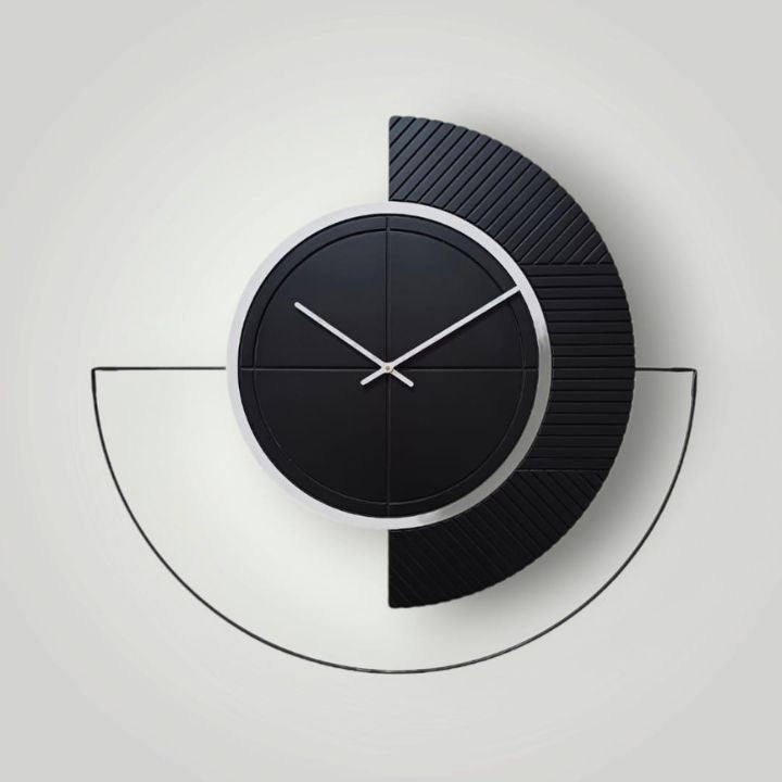 Modern Fusion Half-Moon Wall Clock