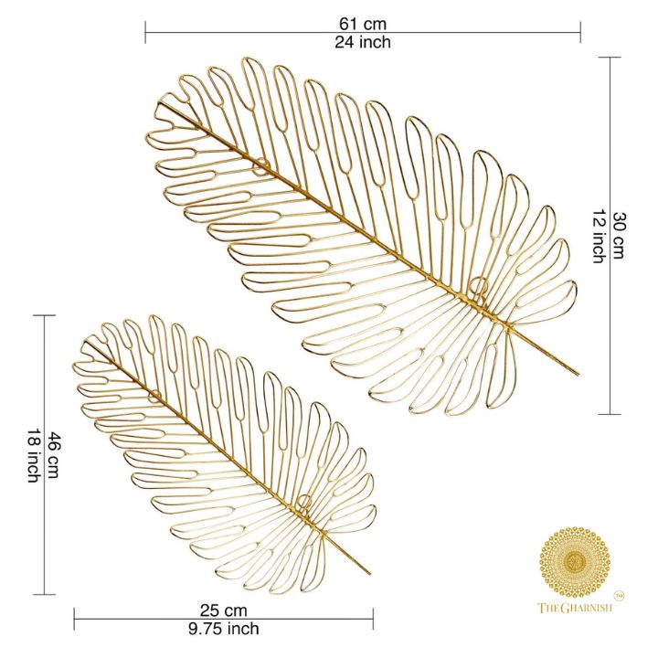 Set of 2 Palm Leaf Wall Art - The Gharnish - A Unit of Satkala Creations